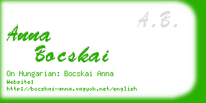 anna bocskai business card